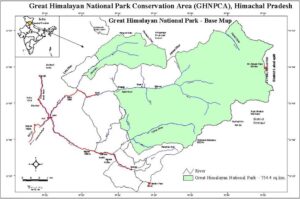 The Great Himalayan National Park map